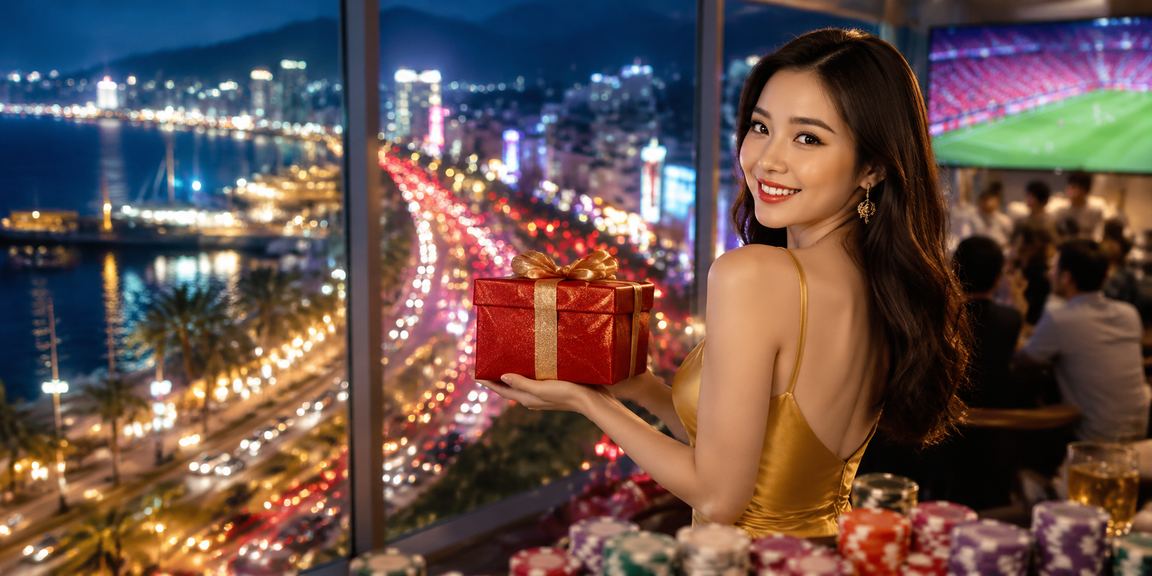 Không khí Nha Trang về đêm gợi chủ đề slot game và ưu đãi